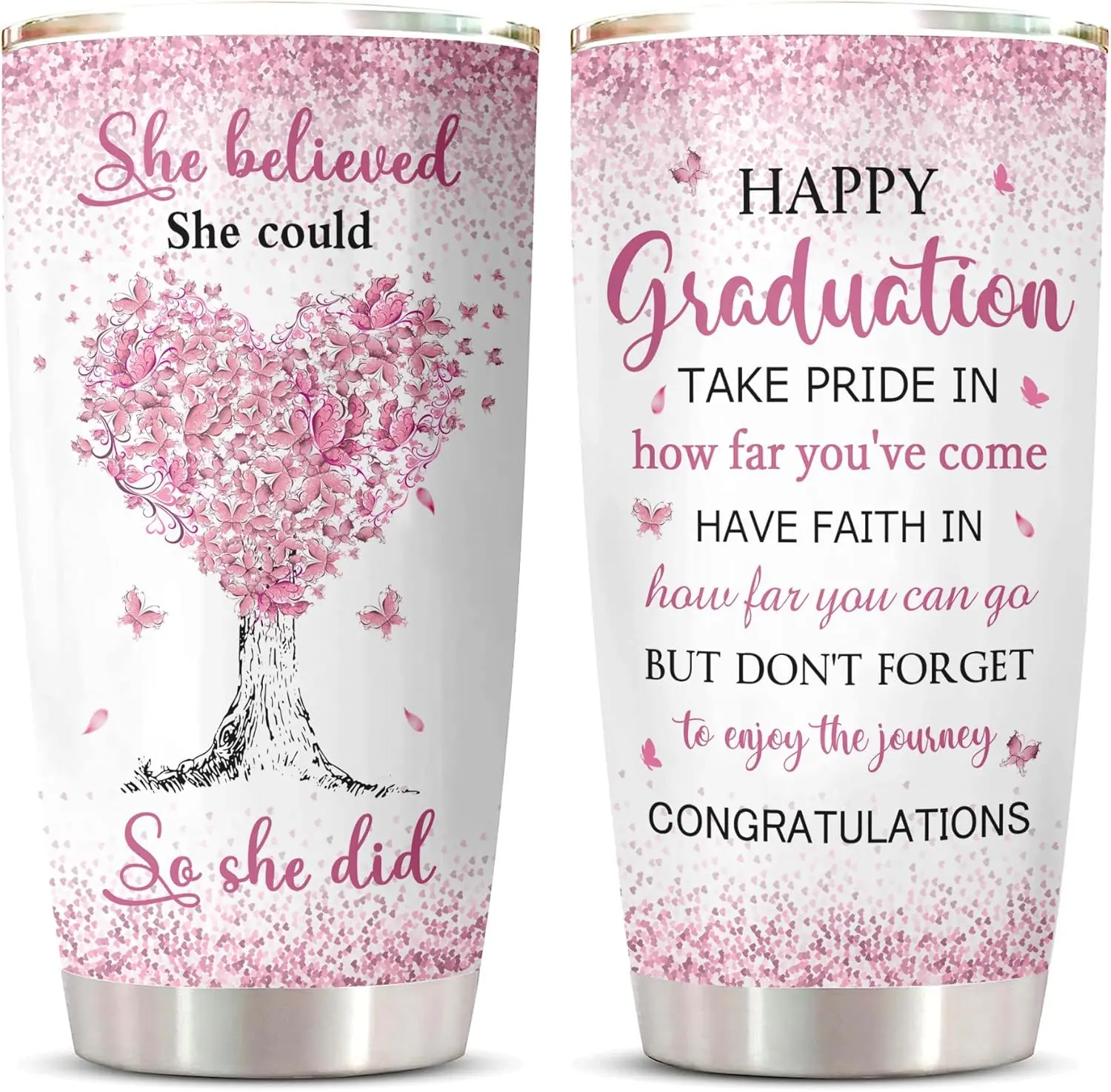 20oz Insulated Anti-Scalding Stainless Steel Portable Vacuum Flask with Lid - Class of 2025-2026 Graduation Keepsake Gift for High School/College Graduates, Airtight Tumbler for Girlfriends, Daughters, Neighbors