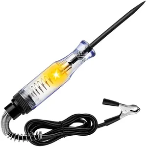 Test Light Automotive, Circuit Tester 6V-12V-24V DC  Electrical Test Pen with  Clip and Long Steel Probe, Continuity  Fuse Tester for Sedan, SUV, RV and