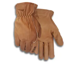Golden Stag Waterproof Work Gloves for Men 277 Cowhide Leather Working Gloves Chocolate Brown
