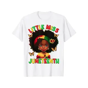 ittle Miss Juneteenth for Black Melanin Girls Toddlers T-Shirt, 100% Cotton Crew Neck T Shirt for Summer, Casual Short Sleeve Tee - Easter Day Gift, Father'S Day Gift, Mother'S Day Gifts for Youngsters