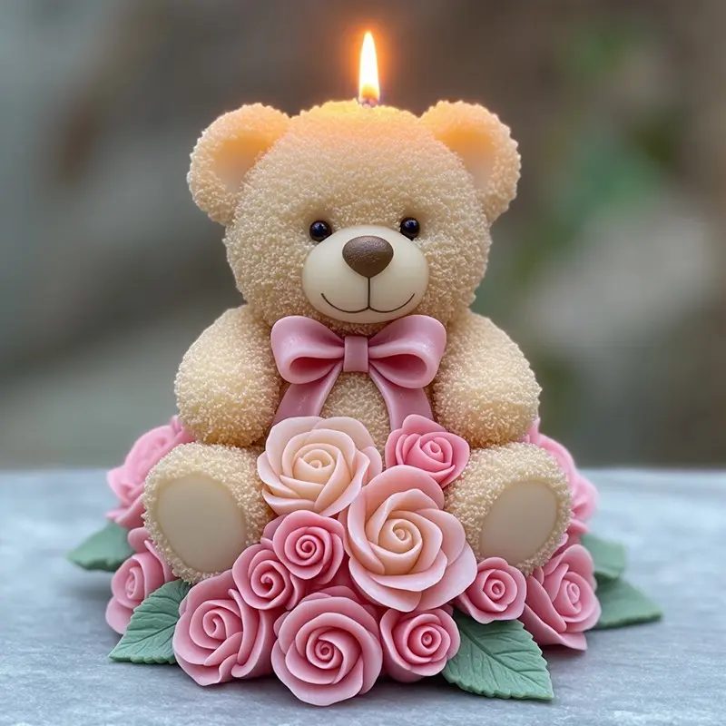 Rose Bear Embossed Candle Mold, 3D Flower & Bow Shape Silicone Mould, Reusable Romantic Desktop Gift Making Tool, Crafts - TikTok Shop Rose Bear Embossed Candle Mold, 3D Flower & Bow Shape Silicone Mould, Reusable Romantic Desktop Gift Making Tool, Crafts - TikTok Shop