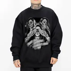 No Evil, Chicano Clothing, Cholo, Gangster clothes, Hoodies for men, Men's clothing, Streetwear, Lowrider, Graphic tee, Men gifts sdl Fabric Menswear