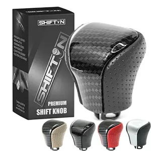 SHIFTIN Leather & Carbon Fiber Gear Shift Knob for Lexus LS460 F-Sport LS-460-L LS600 LS-600h-L and Lexus LX570 LX 570