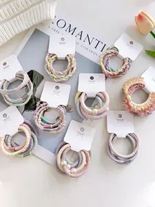 5 Piece Set Colorful Pearl Hair Ties, Stylish Elastic Rubber Bands Scrunchies for Women, All Seasons Fashion Accessories, Durable & Trendy Design