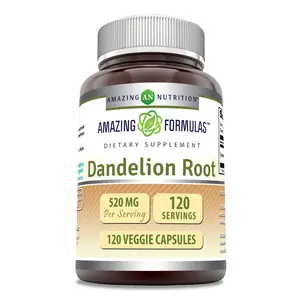 Amazing Formulas Dandelion Root Supplement | 520 Mg per Serving | 120 Veggie Capsules | Non-GMO | Gluten-Free | Made in USA