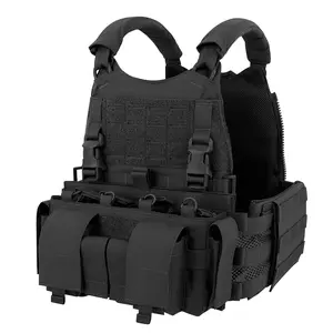 KRYDEX Tactical SCARAB Plate Carrier Heavy Duty Modular MOLLE Vest + MF IV Placard 556 & 9mm Mag Pouch