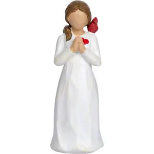 Gifts for Women Red  Decor Girl Figurine Sympathy Gifts for Loss of Loved  Grief Gifts for Women Memorial    Decor Sculpted Hand-Painted Angel Figurine