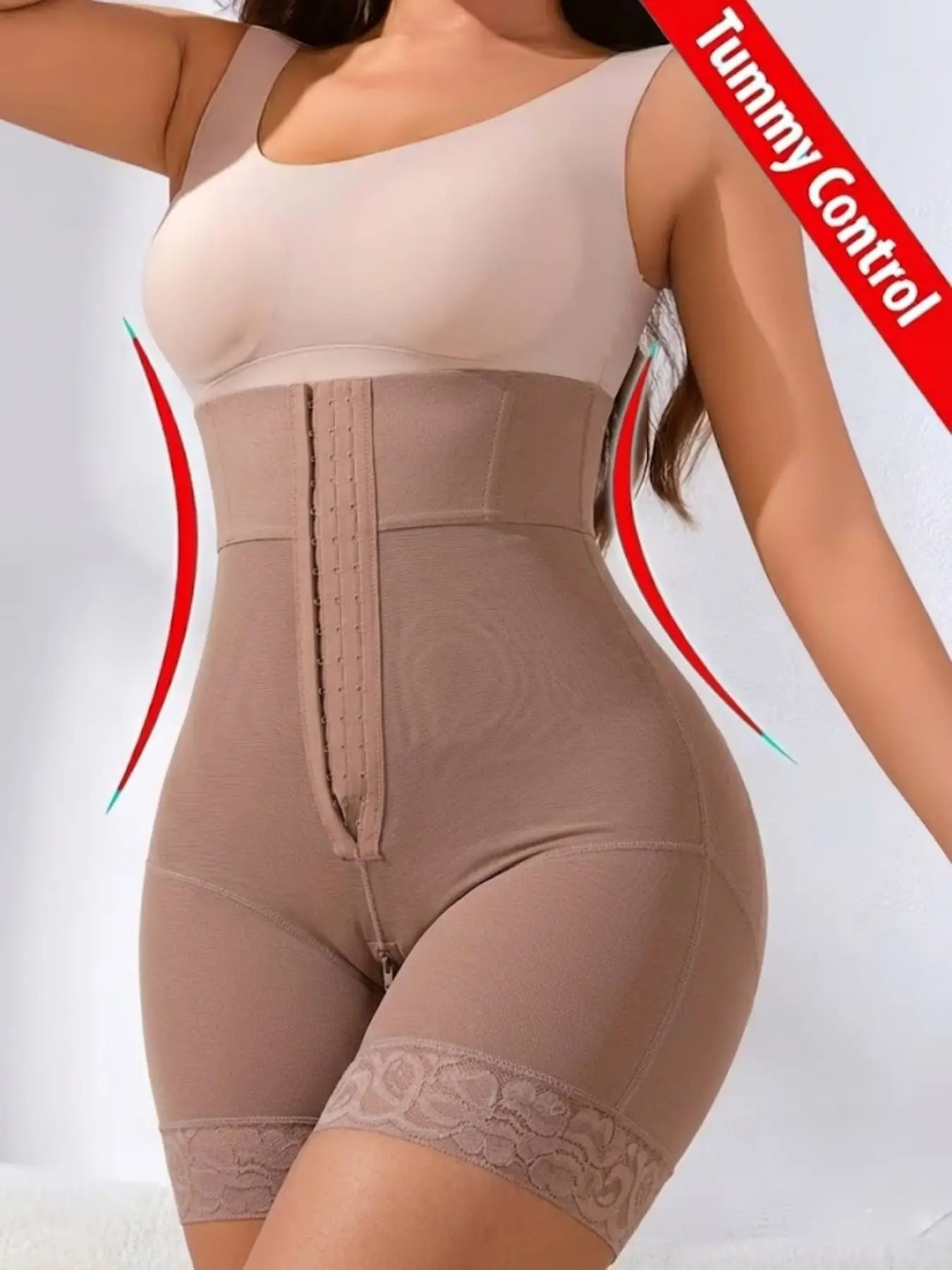 1 Count Fajas Colombianas Shapewear for Women, Tummy Control Butt Lifter Shorts, High Waist Body Shaper with Zipper Crotch & Adjustable Hooks, Slimming Panties, Underwear, Thigh Slimmer, Fit, Suitable For Daily Wear Or Yoga