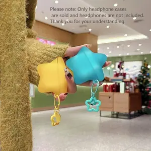 Creative Half-Transparent Star Case for Apple AirPods Pro/pro2/pro3/4/3/1/2, Silicone Soft Protective Cover, Fun Design Earphone Shell, Protection, Audio, Headphone Storage