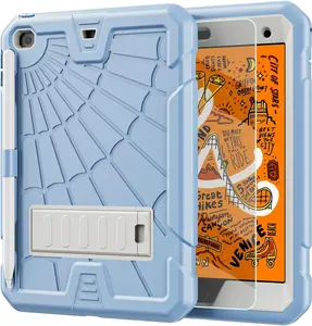 Case for iPad mini 5 (2019 Model 5th Generation) for  | iPad mini 4 2015 with Glass Screen Protector | Slim Rugged Case for iPad mini 5/4 Gen 7.9 Inch with Pencil Holder+Stand | Ice Blue