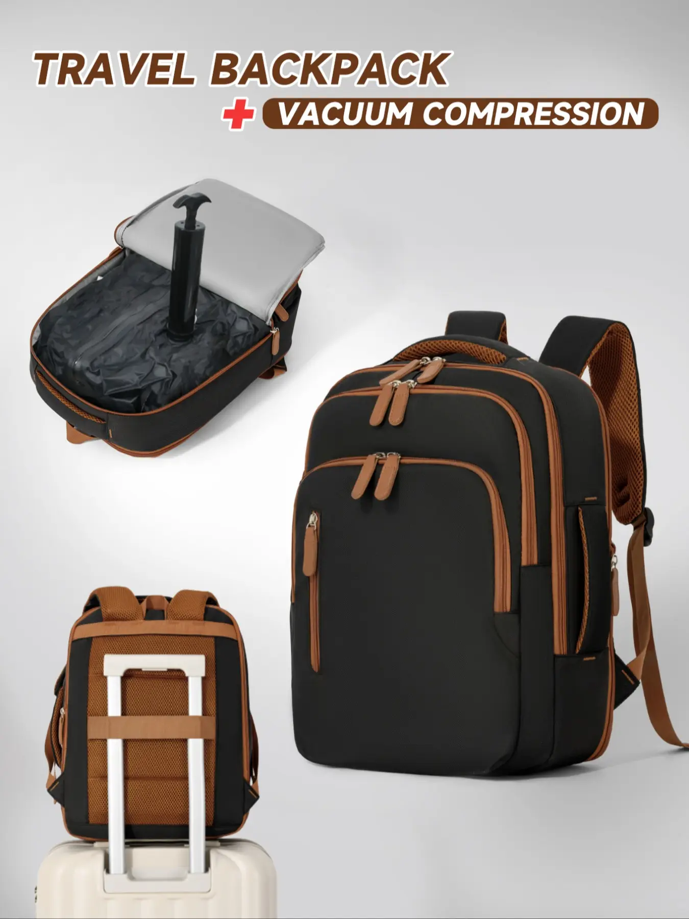 Lightweight Nylon Vacuum Compression Backpack, Unisex College/school Bag, Large Capacity Dual Straps, Approved by Airline, All Seasons Use