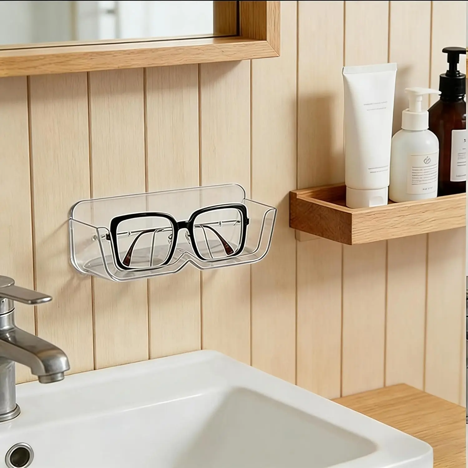 3 Pack Reading Glasses Holder Wall-Mounted Sticky Readers Holder Organizer Wall Glasses Holders Stand Case for Computer Readers Eyeglasses Shortsighted Glasses Magnifying Glasses Sunglasses