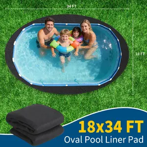 🛡️ 18x34ft Oval Pool Liner Pad – Stop Punctures, Kill Weeds & Add Cushion. Drop It In and Fill with Confidence.