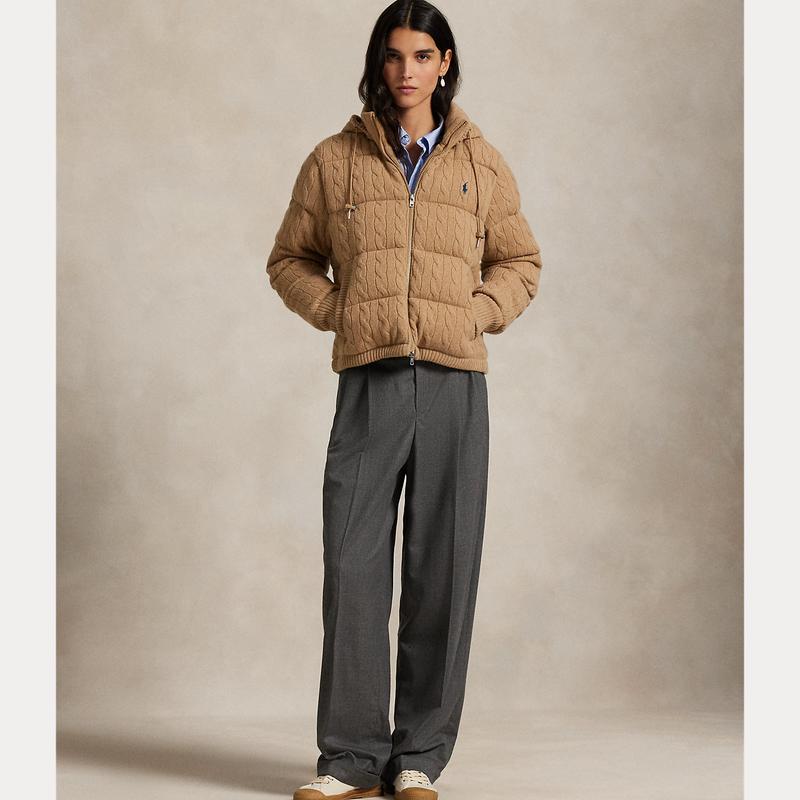 Polo Ralph Lauren - Cable-Knit Wool-Cashmere Puffer Jacket