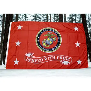 United States Marine Corps Flag – U.S. Marine Served with Pride Flag 3x5 Ft – US  Marine Corps Flag. USMC Veterans.  USMC Gift for Dad