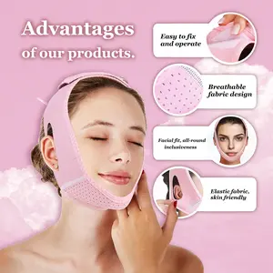 PickJoy Reusable V Line Mask Facial Slimming Strap,Stop Snoring Belt,Double Chin Reducer, Chin Up Mask Face Lifting Belt, V Shaped Slimming Face Mask