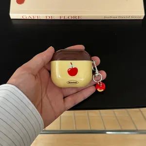 Cherry Apple Heart Charm Earphone Case for AirPods Pro 3, Fashionable Creative Design, Simple Elegant Style, Suitable for Various AirPods Models