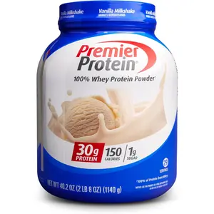 Premier Protein Protein Powder, 30g Protein, 1g Sugar, No Soy Ingredients, Gluten Free, Vanilla Milkshake, 29 Servings, 40.2oz Healthcare Dietary