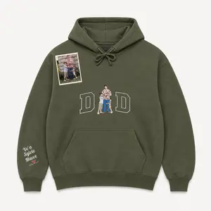 Embroidered Dad Sweatshirt, Custom Dad Portrait Sweatshirt, Personalized Kids Photo Embroidery, Varsity Style Daddy Gift, Father’s Day Birthday Gift for Dad , Hoodie Daddy Papa Grandpa Sweatshirt