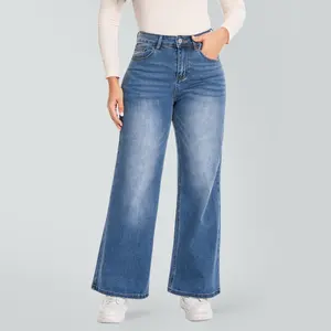 Vogatiques | Camila Stretchy Jeans Wide Leg High-waisted No Distressing M042701 | BlueMoment