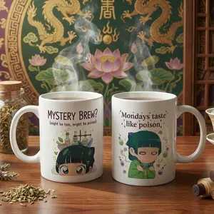 Apothecary Diaries Anime Mug Set, Mondays Taste Like Poison Mug, This Might Be Poison Mug, Funny Ceramic Coffee Mug