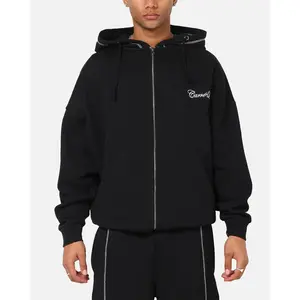 Carre Script Hoodie Black