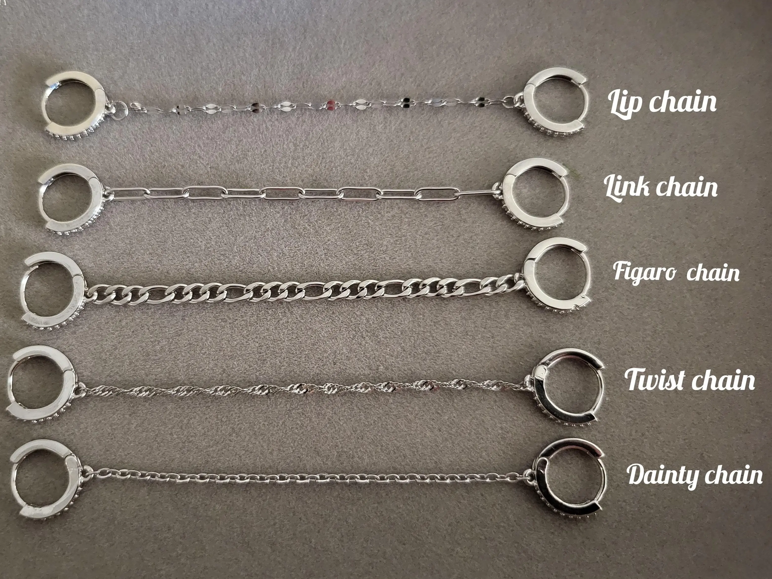 Silver Double Pierce Connection earrings