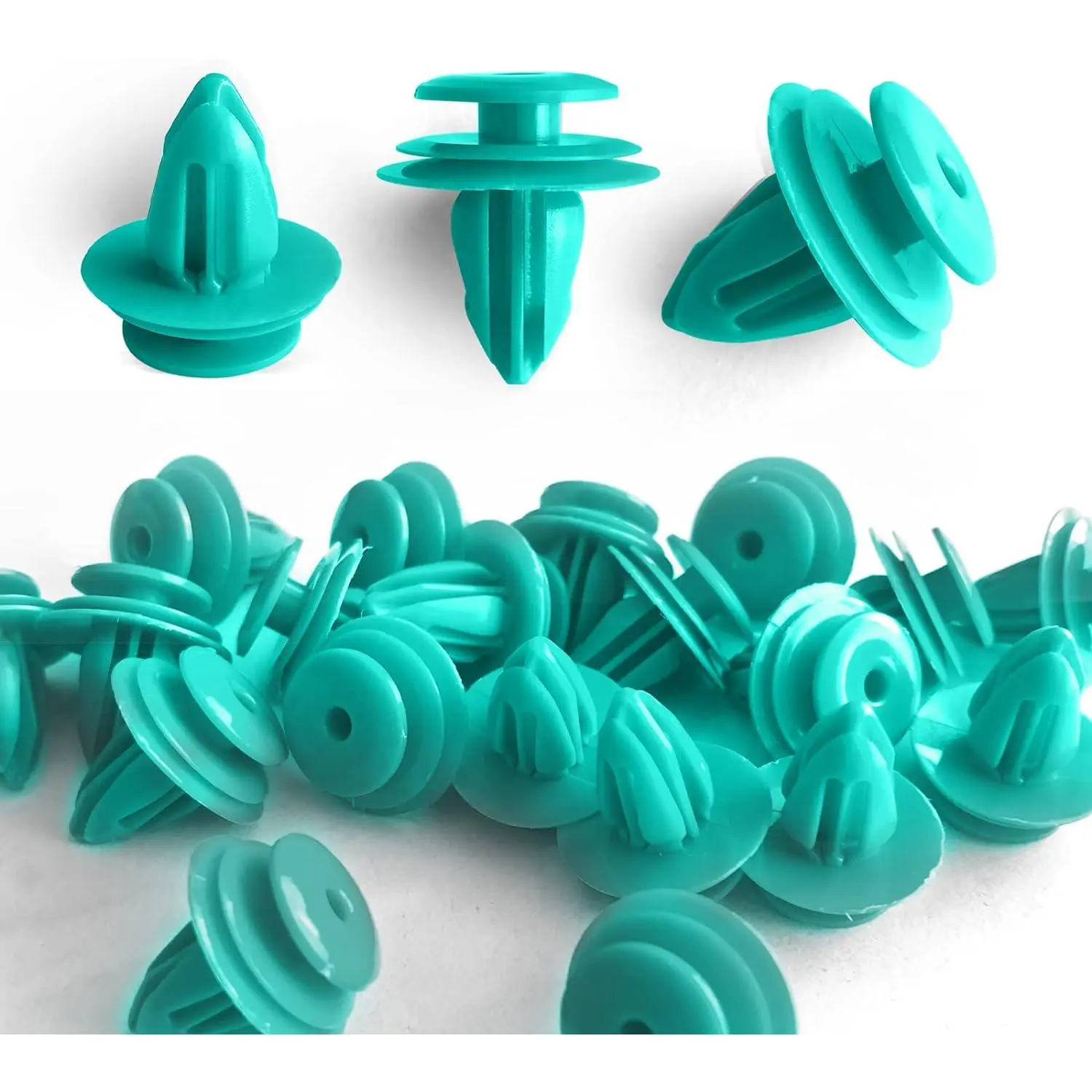 20 Pcs Door Trim Panel Retainer Clips with 9mm Hole, Bottom Head Diameter 18mm, Blue POM, Anti-Wear Pads, Part Nos. 90467-10188 & 90467-A0005, Retains Panels for Toyota Sienna Tacoma Highlander & More Lexus Scion Models, Fatigue Resistance