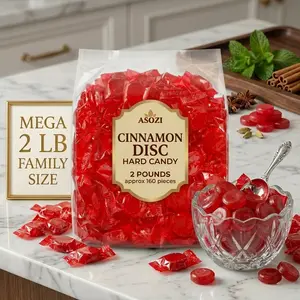 Cinnamon Discs Hard Candy 2 lb - Individually Wrapped Cinnamon Candy Old Fashioned Holiday Suckers - Spicy and Sweet Flavor - Perfect for Valentine's Day and Tasty Treats on the Go