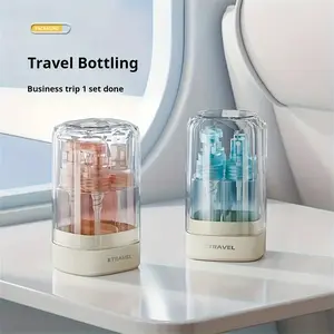 Luxury Portable Travel Dispenser Set - Leak-Proof Refillable Plastic Bottles with Precise Pump Sprayers, Multifunctional TSA- for Liquids, Face Creams & Skincare - Compact Cosmetic Containers for Business & Leisure Travel