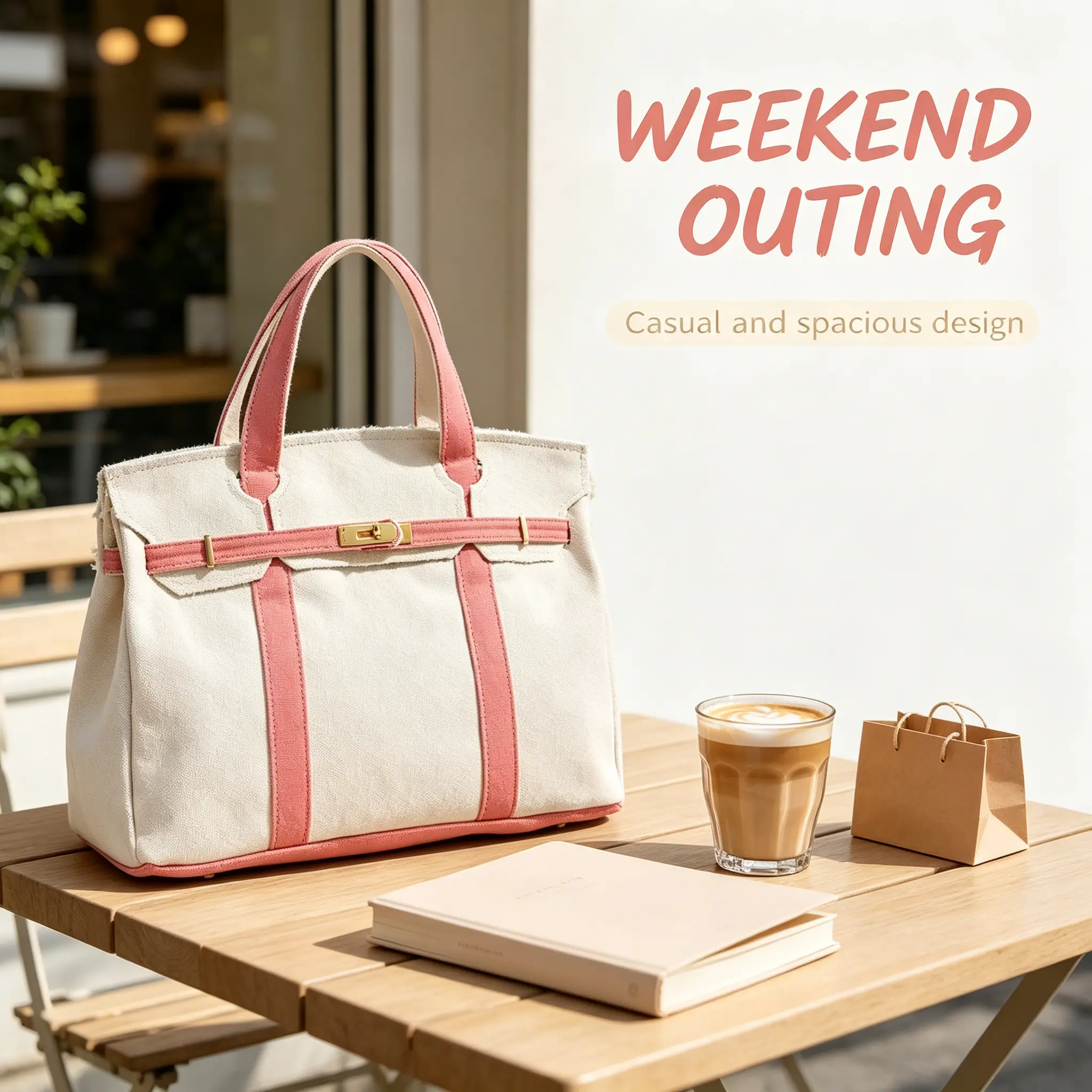2026 New Arrival Canvas Tote Bag for Women, Luxurious Niche Color-Blocked Handbag, Spacious Commuter Tote, Versatile Everyday Bag, Distressed Look & Lightweight Canvas Material casual commuting daily chic crossbody Fashionable Plaid Shoulder office