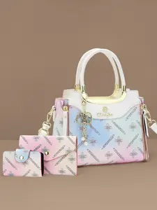 Women's Gradient Color Handbag Set, Fashion Print Crossbody Bag, Large Capacity, Perfect Mother's Day Gift, Casual Style, All Seasons