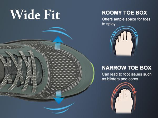 Hawkwell Plus Men's Plus Size Wide Toe Box Trendy Casual Athletic Sports Running Shoes Walking Sneakers