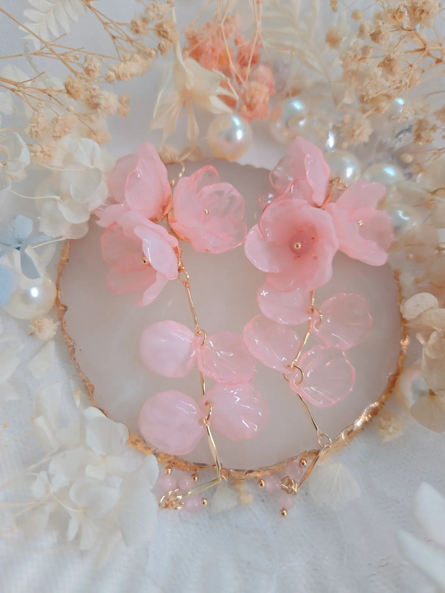PINKme Lovely Pink Flower Long Drop Earring - Modern Style and Versatile for Any Occasion