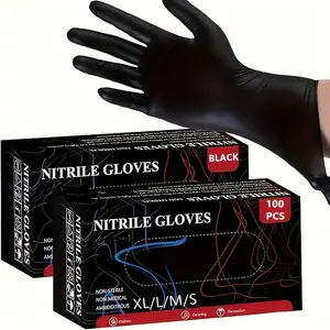 PROMEDIX P Heavy Duty 6mil Nitrile Gloves, 100 Count Black Disposable, Latex-Free, Powder-Free, Waterproof, Reusable Pet Hair Remover for Industrial Auto Repair, Food Processing - Home Cleaning Supplies