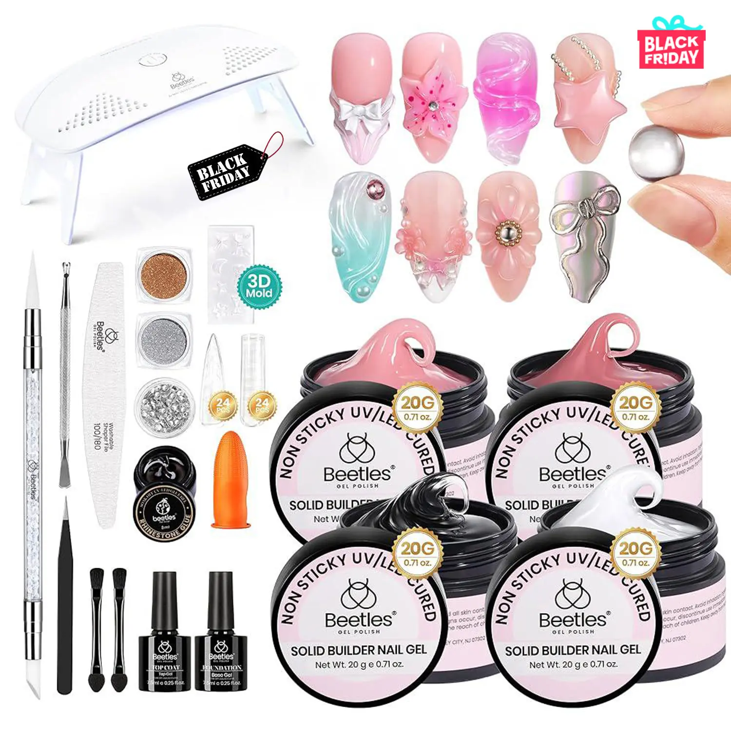 20g*4 Colors Solid Builder Gel Nail Art Kit