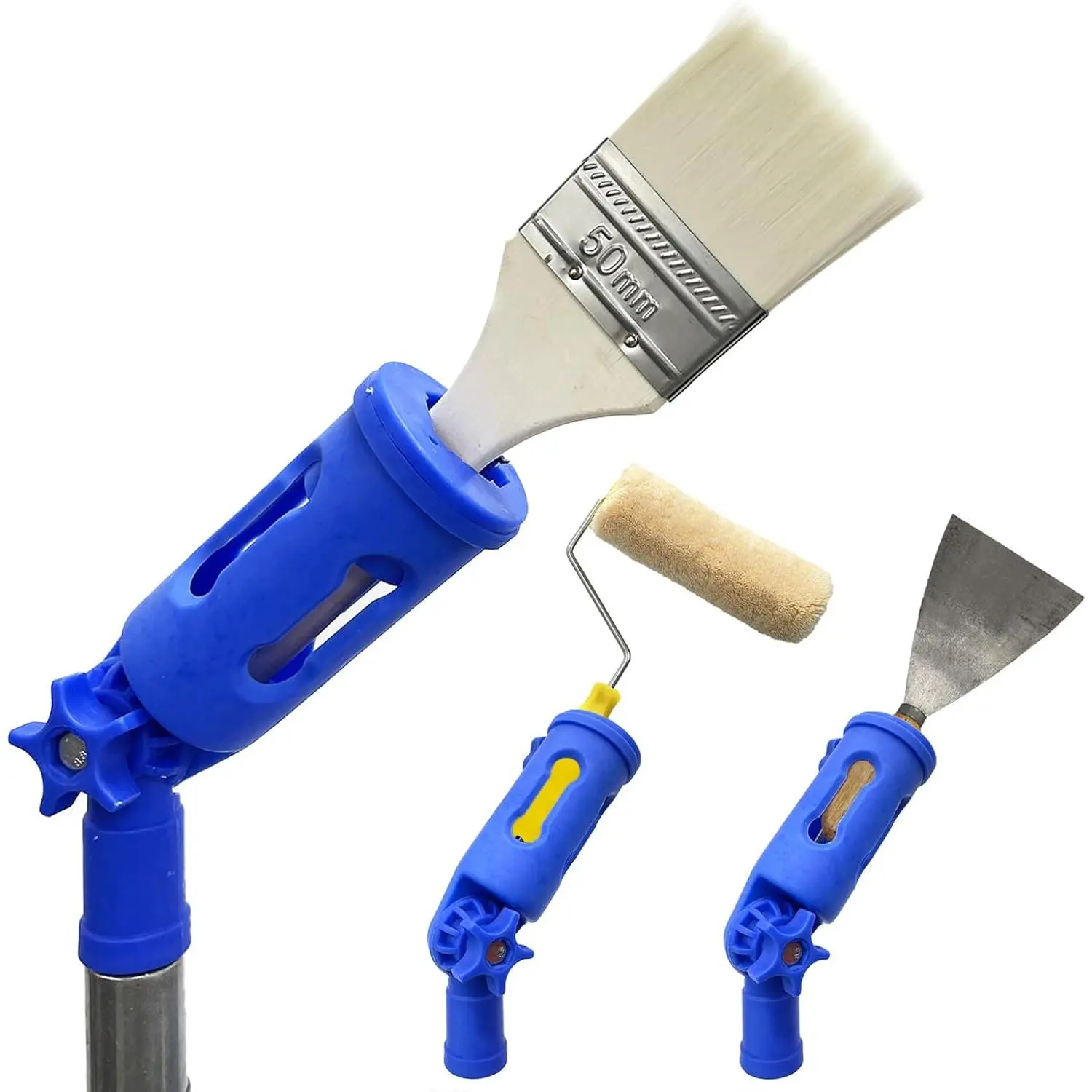 Multi-Angle Paint Brush Tool Extender, 1 PC Multitools & Accessories Extension Pole Attachment for Paint Brushes and Rollers, Rotating Head for High Ceilings, Corners, Tool Extender Multitools & Accessories