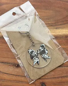 Cow Bow Keychain, Fashion Accessory, Costume Jewelry Keychain for Daily Use