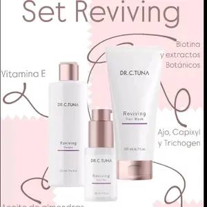 Dr Tuna Farmasi Set Reviving Volume Brush Heatless Hair Styling Double-Sided Lengthening Volumizing Smooth Molding Gel Sea Salt Spray Shampoo