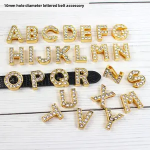 10mm Rhinestone Alphabet Beads, 26-Letter Unisex DIY Jewelry Making Accessories for Keychain, Pendant
