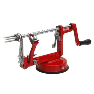 3 in 1 Stainless Steel Apple Peeler Corer Slicer Hand Cranking Fruit Peeler with Strong Suction Base for Home Kitchen Apple Pie Making