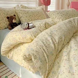 Rose Pattern Bedding Set, 1 Count Bedspread & 1/2 Counts Pillowcase Without Filler, Soft Comfortable Bedding Set for Home Bedroom