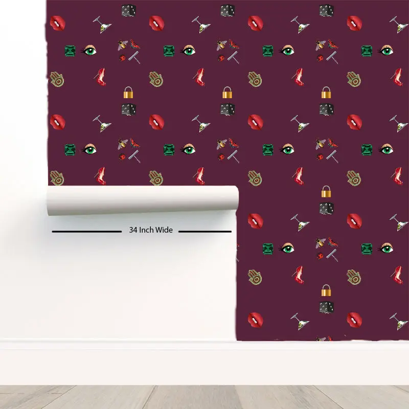 Precise Edge Eggplant Peel and Stick Wallpaper