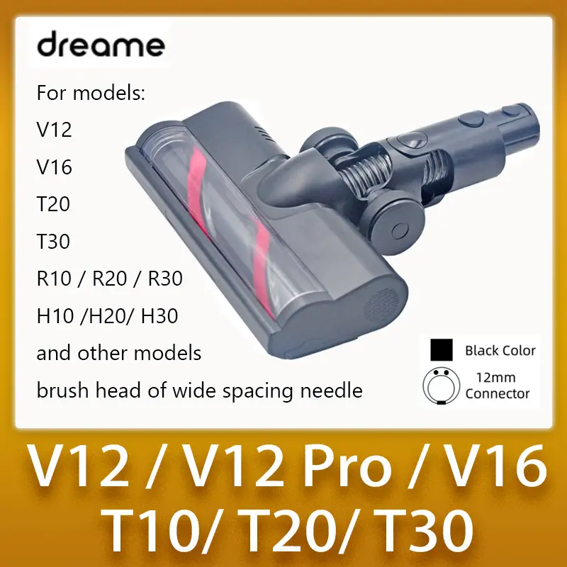 Dreame T10/ T20 / T30 / V12 / V12 Pro / V16/ R10 / H10 & More models Handheld Vacuum Cleaner Attachment Carpet Brush Assembly Spare Parts Hardwood Floor Ceramic Tile Marble Cleaning Brush Head Replacement