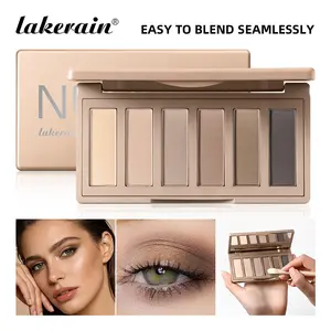 Lakerain 1 Count 6-Color Matte Eyeshadow Palette | Smoky Neutral Earth Tones, All-Day Long-Lasting, Smooth Silky Texture, No Fallout & Easy to Blend, Suitable for All Skin Tones, Must-Have Cosmetic for Daily Makeup