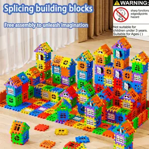 Large House Building Blocks Simulation Window Design, Kindergarten Construction Toy for Boys and Girls, Creative Play, STEM Building Blocks