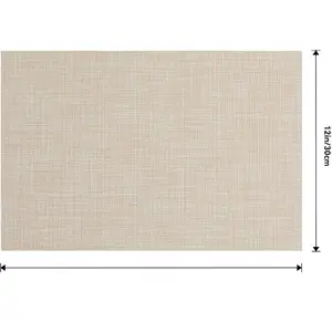 Leetaltree Beige Placemats Set of 4 - Heat Resistant Non-Slip Place mats for Dining Table, Washable Durable PVC Vinyl Woven Table Mats（Beige, 4）