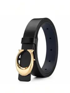 French Simple Style C-Shaped Buckle Thin Belt for Women, Casual Belt, Skinny Belts, Commuter Suit Shirt Decoration Waistband, Fashion Accessory