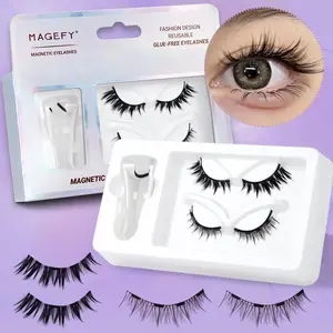 Eyelash Extension Kit, 2 Pairs Reusable Eyelash with Applicator, Dual Lashes for Natural Look, Lightweight Eyelash for Women and Girls