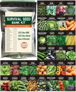 Set of 30 Assorted Vegetable Seed Packets - Over 10,000 Seeds! - Includes Planting instructions - Deluxe Garden Heirloom Seeds - 100% Non-GMO